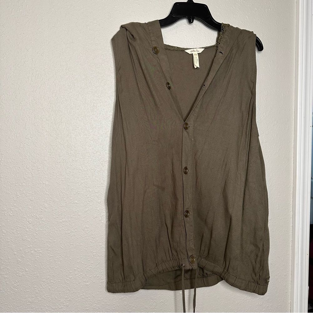 Matilda Jane Ambitious You Olive Green Lace Sleeveless Vest